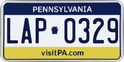PA license plate LAP0329
