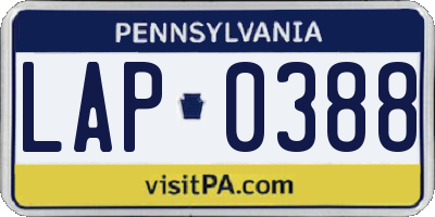 PA license plate LAP0388