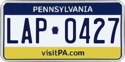 PA license plate LAP0427