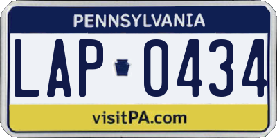PA license plate LAP0434