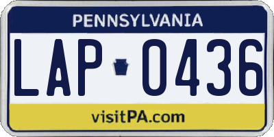 PA license plate LAP0436