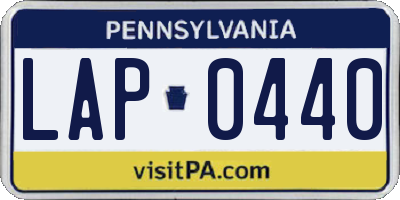 PA license plate LAP0440