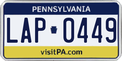 PA license plate LAP0449