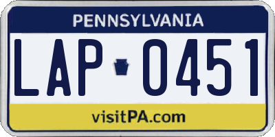 PA license plate LAP0451