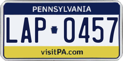 PA license plate LAP0457