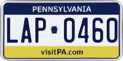 PA license plate LAP0460