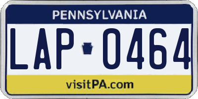 PA license plate LAP0464