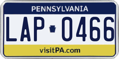 PA license plate LAP0466