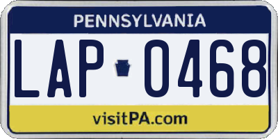 PA license plate LAP0468