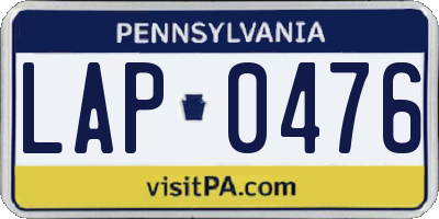 PA license plate LAP0476