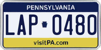 PA license plate LAP0480