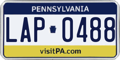 PA license plate LAP0488