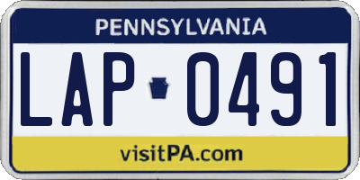 PA license plate LAP0491