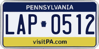 PA license plate LAP0512