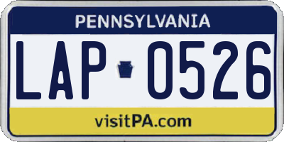 PA license plate LAP0526