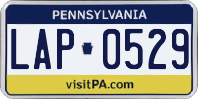 PA license plate LAP0529