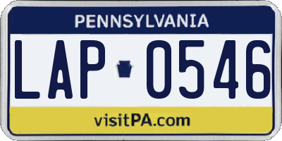 PA license plate LAP0546
