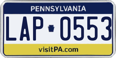 PA license plate LAP0553