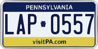 PA license plate LAP0557
