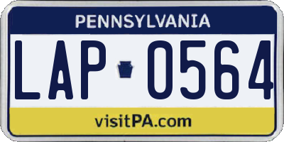 PA license plate LAP0564