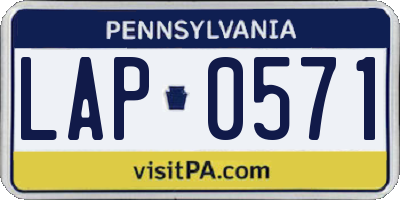 PA license plate LAP0571