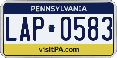 PA license plate LAP0583