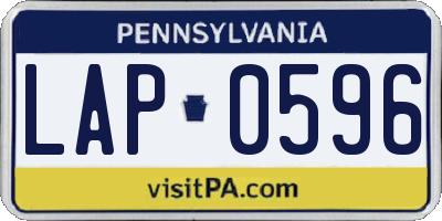 PA license plate LAP0596