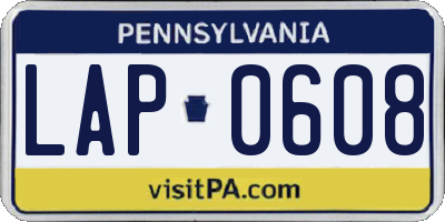PA license plate LAP0608