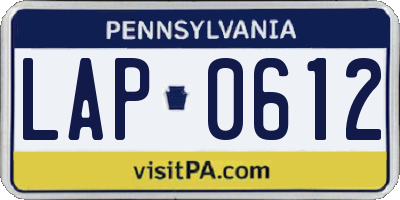 PA license plate LAP0612