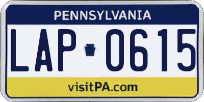 PA license plate LAP0615