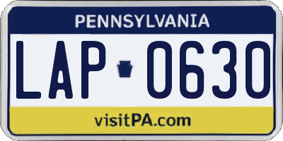 PA license plate LAP0630