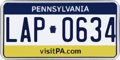 PA license plate LAP0634