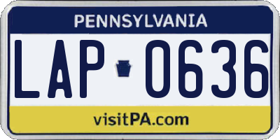 PA license plate LAP0636