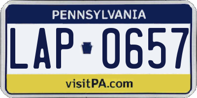 PA license plate LAP0657