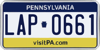 PA license plate LAP0661