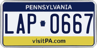 PA license plate LAP0667