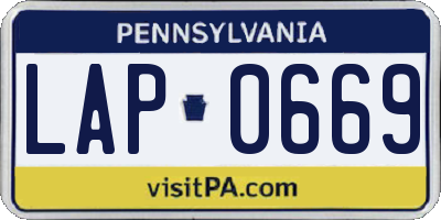 PA license plate LAP0669
