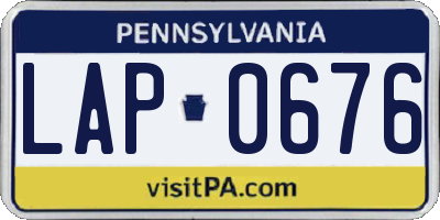 PA license plate LAP0676