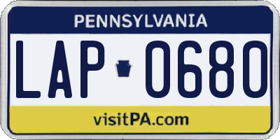 PA license plate LAP0680