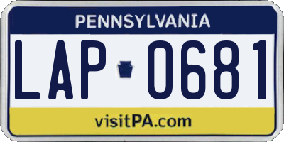PA license plate LAP0681
