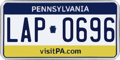 PA license plate LAP0696