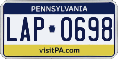 PA license plate LAP0698