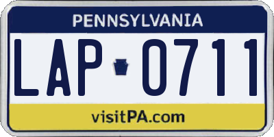 PA license plate LAP0711