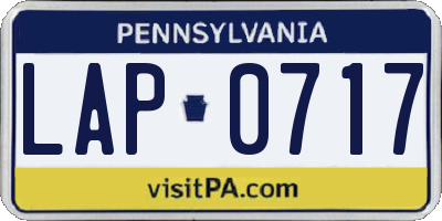 PA license plate LAP0717