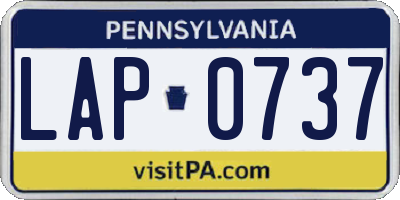 PA license plate LAP0737