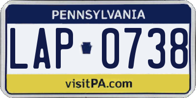 PA license plate LAP0738