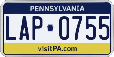 PA license plate LAP0755