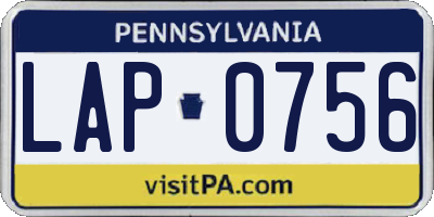 PA license plate LAP0756