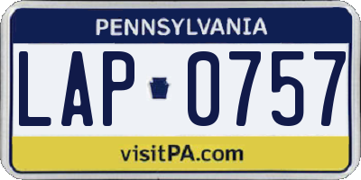PA license plate LAP0757