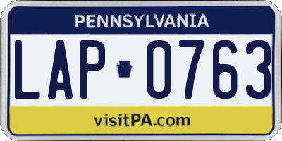 PA license plate LAP0763